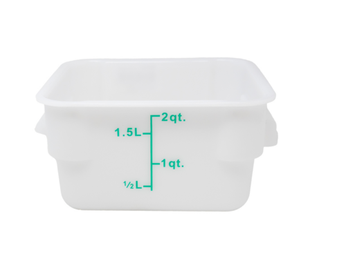Omcan 80239 - (80239) Food Storage Container, 2 quart, square, polypropylene, white, NSF (Qty Break = 12 ea)