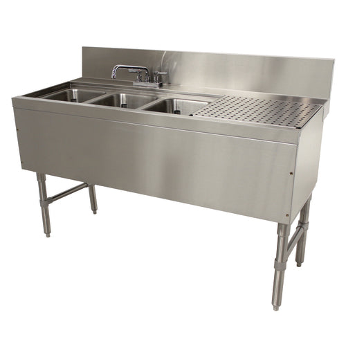 Advance Tabco PRB-24-43L - Prestige Underbar Sink Unit, 3-compartment, 48