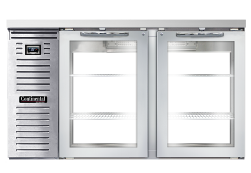 Continental Refrigerator BB59NSSGDPT - Back Bar Cooler, pass-thru, 59" wide, 34-3/4" high, 22.0 cubic feet, front breathing, stainless