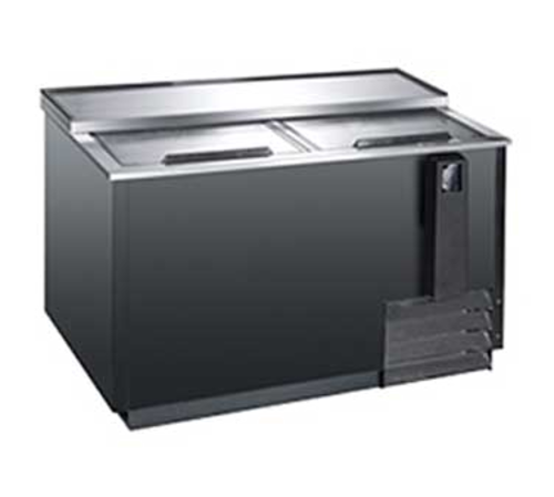 Omcan 50039 49 Inch Beer Bottle Cooler Horizontal Chest 13.5 cu ft stainless steel lids