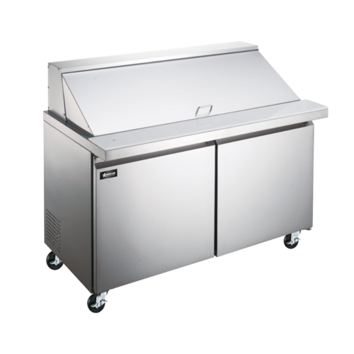 Omcan 50129 36 Inch Two Section Mega Top Sandwich Salad Prep Table Stainless Steel