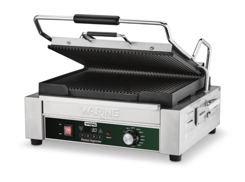 Waring WPG250TX - Panini Supremo™ Large Panini Grill, electric, single, 14.5” x 11” ribbed cooking surface, with NEW