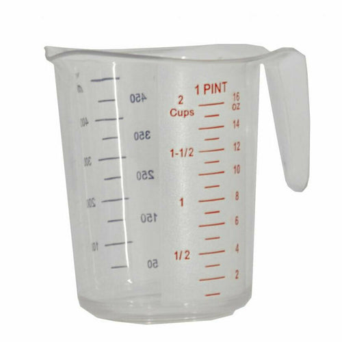 Omcan 80571 - (80571) Measuring Cup, 1 pint (500ml) capacity, raised external markings quarts & liters, one