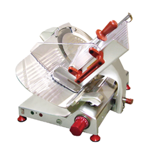 Omcan 31438 28 Inch Gear Driven Manual Feed Meat Slicer with 13 Inch Blade