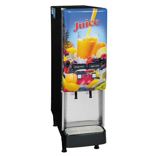 BUNN 37900.0008 - 37900.0008 JDF-2S Silver Series® 2-Flavor Cold Beverage System, Push and Hold, Lighted Door, (4) 5