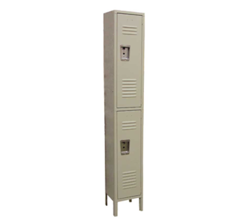 Omcan 13126 12 Inch Wide 2 Tier Locker Painted Steel Storage Unit