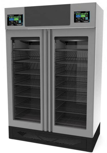 Omcan 49005 57 Inch Electric Fish Curing Cabinet with Stainless Steel Racks