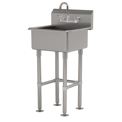 Advance Tabco FS-FM-2219-F - Service Sink, splash mount faucet provision, with stainless steel legs and flanged feet, includes