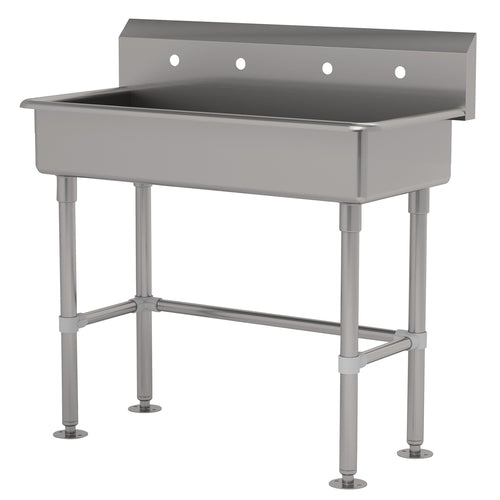 Advance Tabco FS-FM-40-ADA - Multiwash Hand Sink, splash mount faucet provision, with stainless steel legs and flanged feet,
