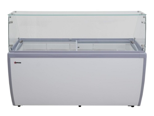 Omcan 47744 71 Inch Gelato Display Showcase 13 Pan Capacity Electric