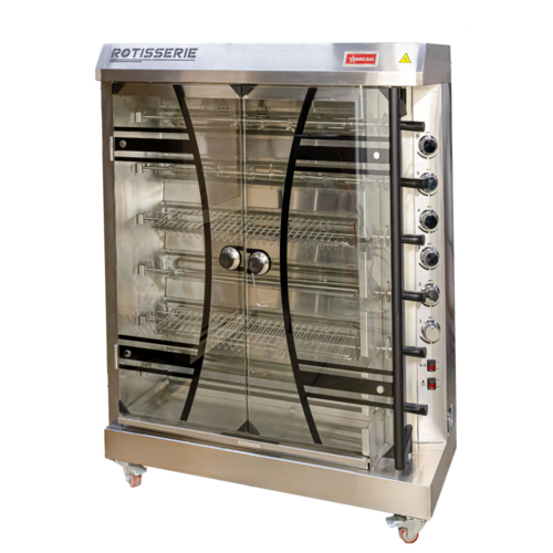 Omcan 48195 46 Inch Electric Rotisserie Grill with 6 Spits and Glass Doors