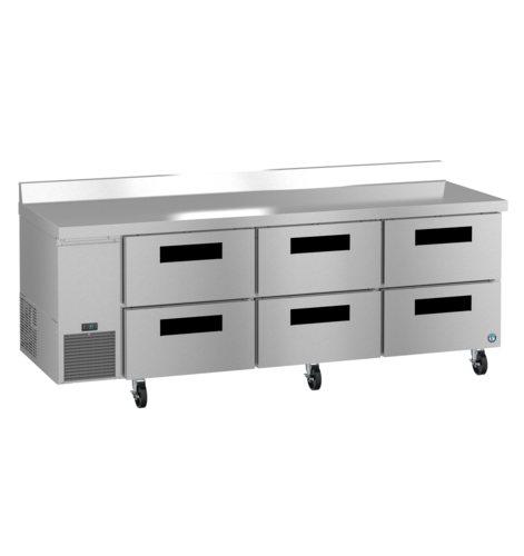 Hoshizaki WLR93B-D6 - Steelheart® Series Worktop Refrigerator, reach-in, three-section, 93