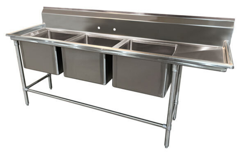 Advance Tabco 94-63-54-36R - Regaline Sink, 3-compartment, with right-hand drainboard, 24" front-to-back x 18"W sink