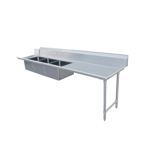 Omcan 48500 96 Inch Soiled Dishtable Right to Left Operation Stainless Steel