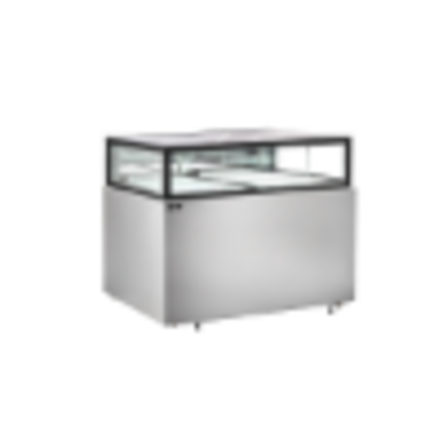 Omcan 48563 60 Inch Refrigerated Showcase 16.7 cu.ft Stainless Steel Display Case
