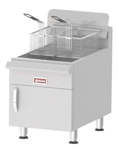 Omcan 43089 17 Inch Commercial Deep Fryer LP Gas with 30 lbs Capacity 4 Burner 13250 BTU