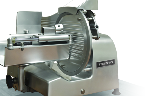 Omcan 44006 29 Inch Horizontal Meat Slicer Manual Feed Gear Driven Anodized Aluminum