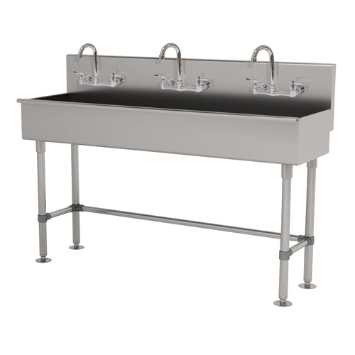 Advance Tabco 19-FM-72-F - Multiwash Hand Sink, with stainless steel legs and flanged feet, includes (3) faucets, 72