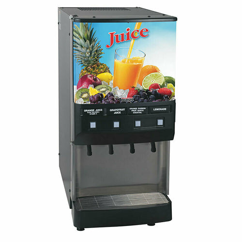 BUNN 37300.0000 - 37300.0000 JDF-4S Silver Series® 4-Flavor Cold Beverage System, Push and Hold, Unlit Door, (3) 12
