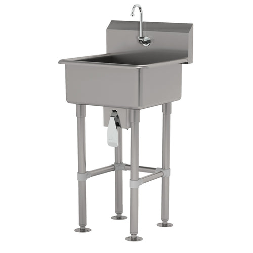 Advance Tabco FS-FM-2721KV - Service Sink, splash mount faucet provision, with stainless steel legs and flanged feet, with knee