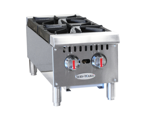Serv-Ware SHPS-12-LP - Serv-Ware Hot Plate, 12"W countertop, 2 burners, liquid propane, 27.2"D x 11.28"H overall