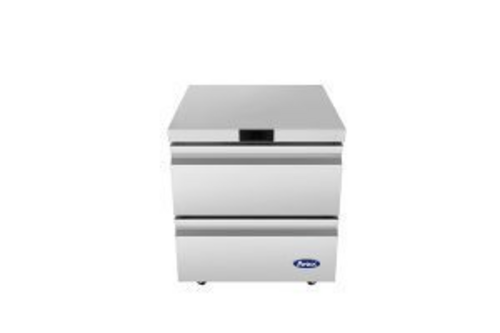 Atosa USA, Inc. AUR27D2 - Undercounter Refrigerator, 6.5 cu. ft., 2 drawers, 27”W, stainless steel exterior & interior with