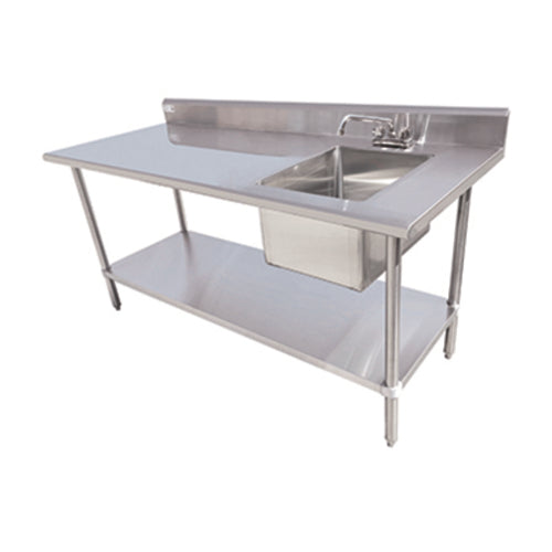 Serv-Ware TSF-3048-R - Serv-Ware - Sinks - 48" Table with Sink (Right) - Dimensions: 48" W x 30" D x 35.5" H