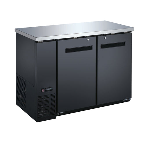 Omcan 50057 49 Inch Refrigerated Back Bar Cooler Two-section Stainless Steel