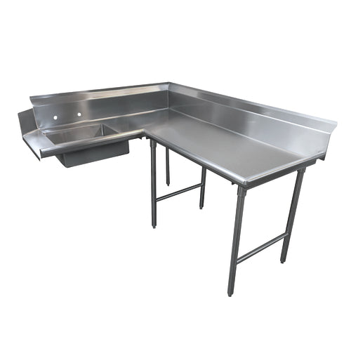 Advance Tabco DTS-K70-84R - Korner-Soil Dishtable, L-shaped, attaches to right of dish machine operator, 10-1/2"H backsplash,