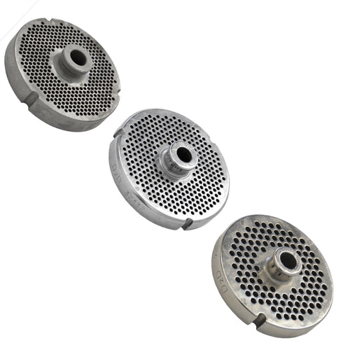Omcan 23552 - (23552) SS #32 machine plate with hub 3 mm (3/32) 3 notches round