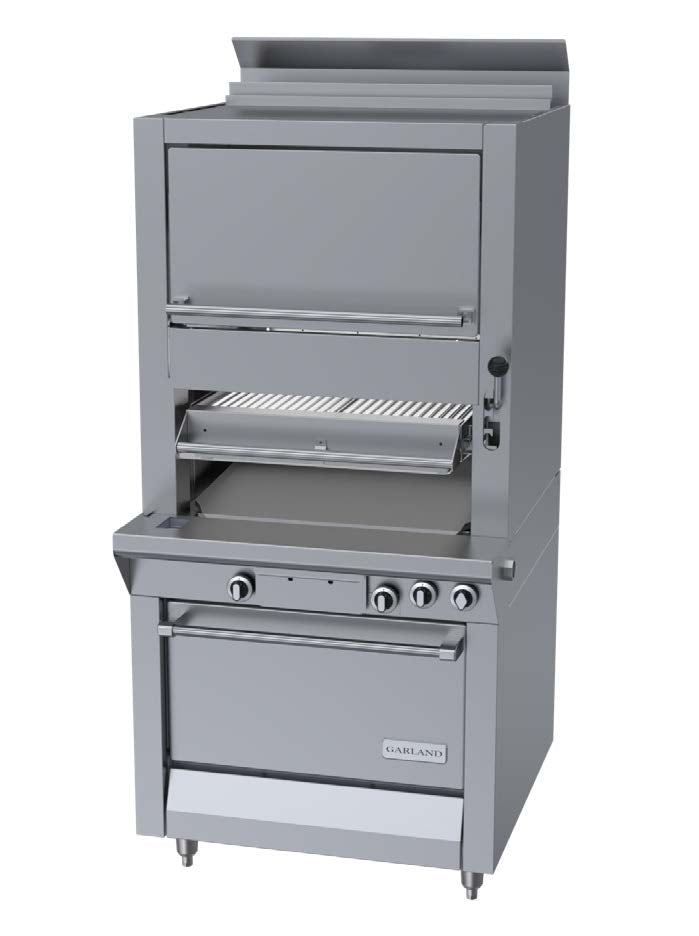 Garland M60XR - Master Series Broiler, upright, gas, (1) ceramic radiant deck with upper finishing oven, standard