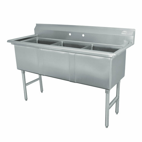 Advance Tabco FS-3-2024 - Fabricated Sink, 3-compartment, no drainboards, bowl size 20