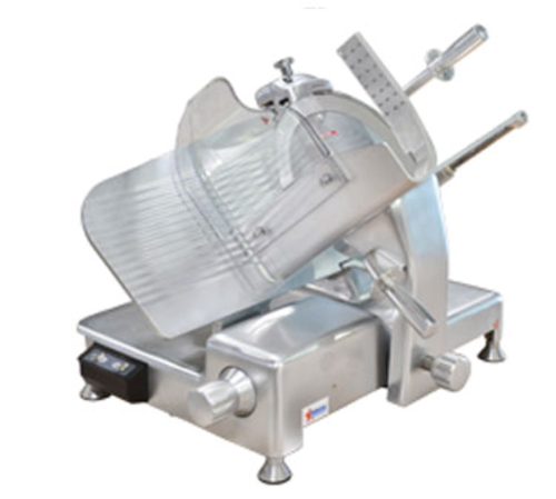 Omcan 23544 14 Inch Meat Slicer Manual Gravity Feed Anodized Aluminum
