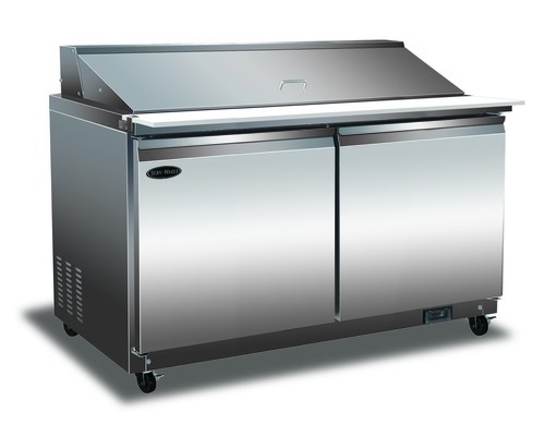 Serv-Ware SP60-24M-HC-T - Serv-Ware - Refrigeration - 24 Mega Top Sandwich Pan Prep Unit - Dimensions: 61.2" W x 29.9" D x