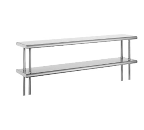 Advance Tabco ODS-15-132 - Overshelf, table mounted, double, 132"W x 15"D, 18 gauge 430 stainless steel (non-adjustable, old