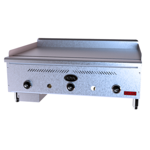 Royal Range GT-72 72" Countertop Thermostatic Gas Griddle, 144.000 BTU