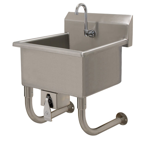Advance Tabco FS-WM-2721KV - Service Sink, splash mount faucet provision, wall mounted, with knee valve, 24