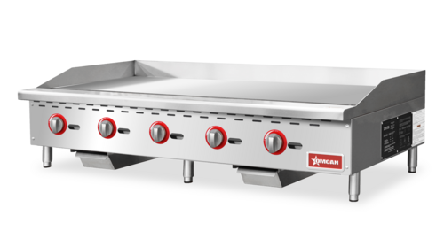 Omcan 47366 60 Inch Gas Griddle Countertop Stainless Steel 5 Burner 150000 BTU