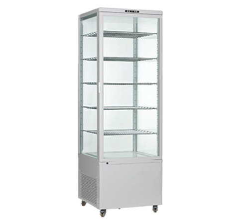 Omcan 34874 25 Inch Refrigerated Display Case 500 Liters Stainless Steel with LED Lighting