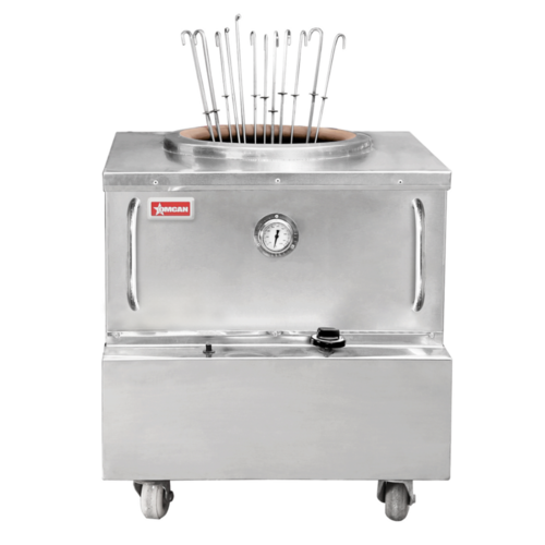 Omcan 49092 34 Inch Gas Tandoor Oven Clay Pot Skewers Burner 85000 BTU