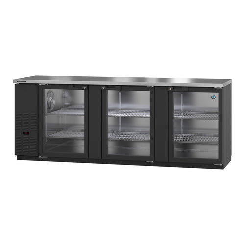 Hoshizaki BB95-G - Refrigerated Back Bar Cooler, reach-in, three-section, side mount self-contained refrigeration,