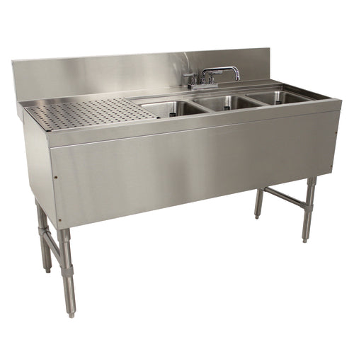 Advance Tabco PRB-24-43R - Prestige Underbar Sink Unit, 3-compartment, 48