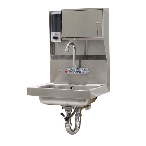 Advance Tabco 7-PS-80 - Hand Sink, wall mounted, 14" wide x 10" front-to-back x 5" deep bowl, 20 gauge 304 stainless steel,