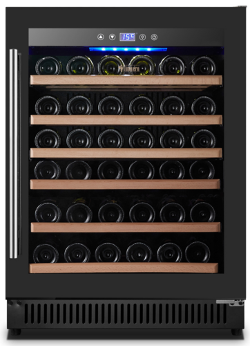 Omcan 48261 23 Inch Width Self-contained Single Zone Wine Refrigerator Black