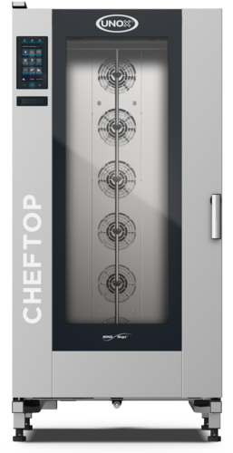 UNOX XAVL-2021-NPRS (GAS 208-240V) - ChefTop MIND.Maps™ Plus Combi Oven/Steam Oven is a gas roll-in oven that combines heat, hot air