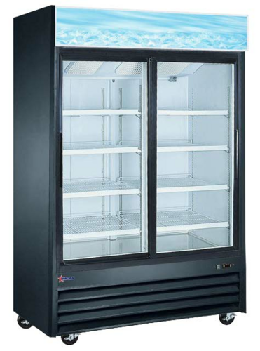 Omcan 51032 53 Inch Refrigerator Reach-in Display 45 cu to 41°F - Two Section