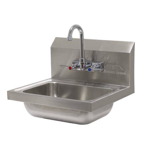 Advance Tabco 7-PS-60 - Hand Sink, wall mounted, 14" wide x 10" front-to-back x 5" deep bowl, 20 gauge 304 stainless steel,
