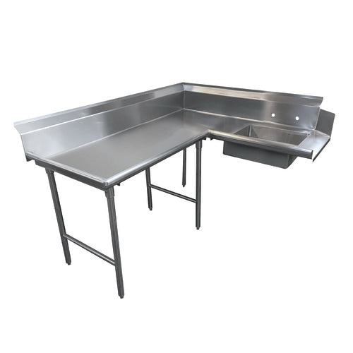 Advance Tabco DTS-K70-84L - Korner-Soil Dishtable, L-shaped, attaches to left of dish machine operator, 10-1/2"H backsplash,