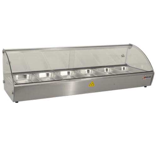 Omcan 43119 44 Inch Food Warmer Display Case Countertop Full Service Stainless Steel