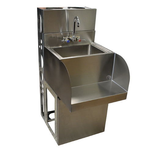 BK Resources UBDW-21-1410BSS-P-G - Blender Station, with dump sink, 18"W x 21-1/4"D, 14" wide x 10" front-to-back x 6" deep sink bowl